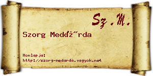 Szorg Medárda névjegykártya